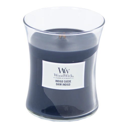 Woodwick Indigo Suede Medium Candle -Decoratie Serie Winkel woodwick indigo suede medium candle 2