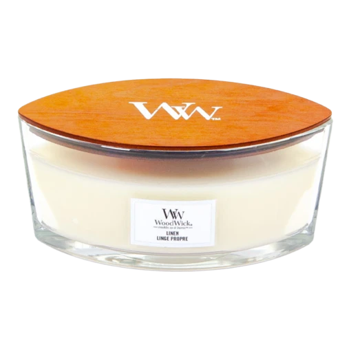 Woodwick Linen Ellipse Candle - Geurkaars -Decoratie Serie Winkel woodwick linen ellipse candle geurskaars 1 5