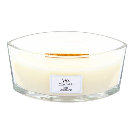 Woodwick Linen Ellipse Candle - Geurkaars -Decoratie Serie Winkel woodwick linen ellipse candle geurskaars 2 5